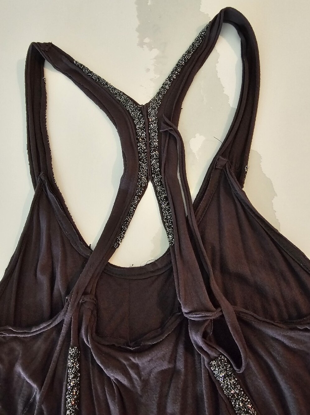 ALL SAINTS Grey  Tank with Silver Beading - Picture 5 of 8